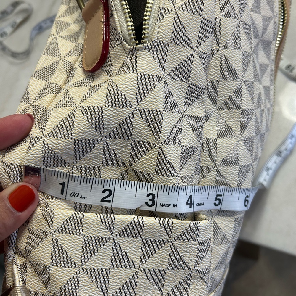 Geometric Patterned Cream Backpack - image 7